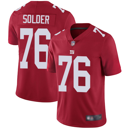 Men New York Giants #76 Nate Solder Red Limited Red Inverted Legend Football NFL Jersey